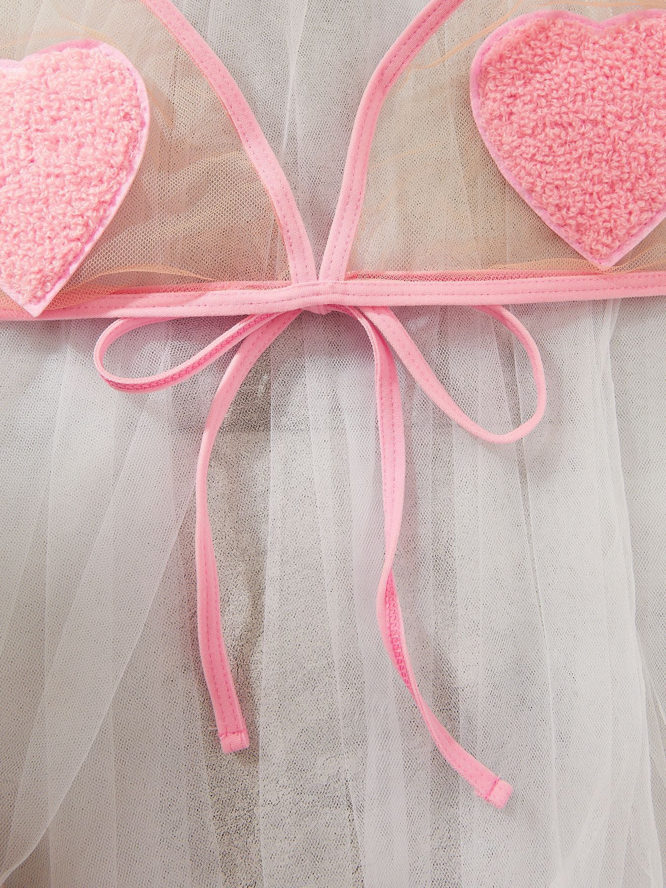 Sweetheart Sheer Mesh Lingerie Set