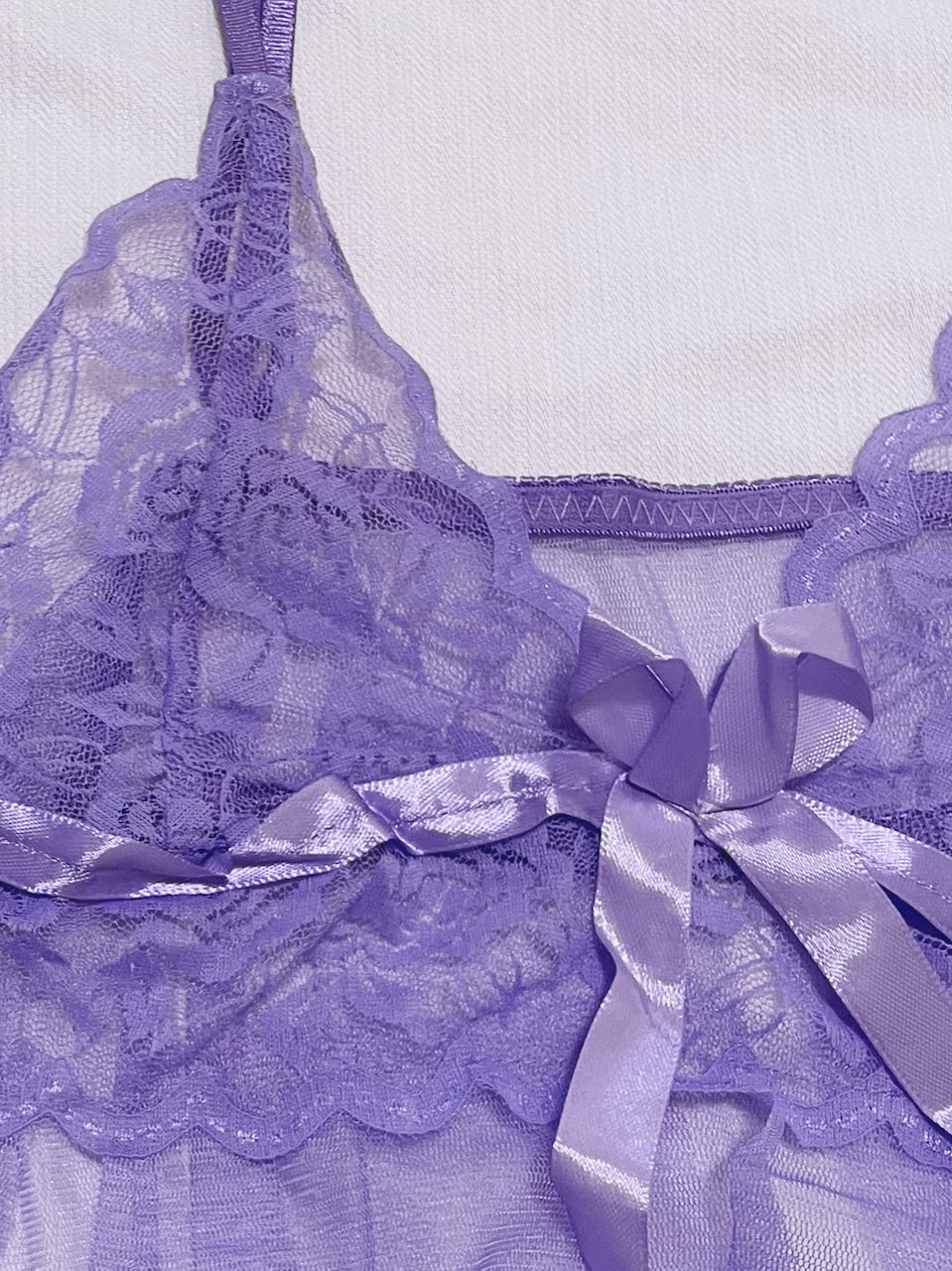 Lavender Lace Babydoll Lingerie Set