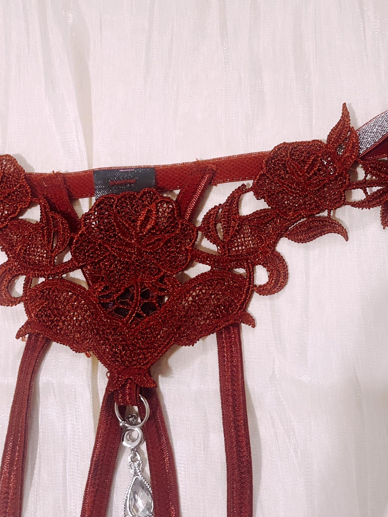 Red Lace Strappy Thong