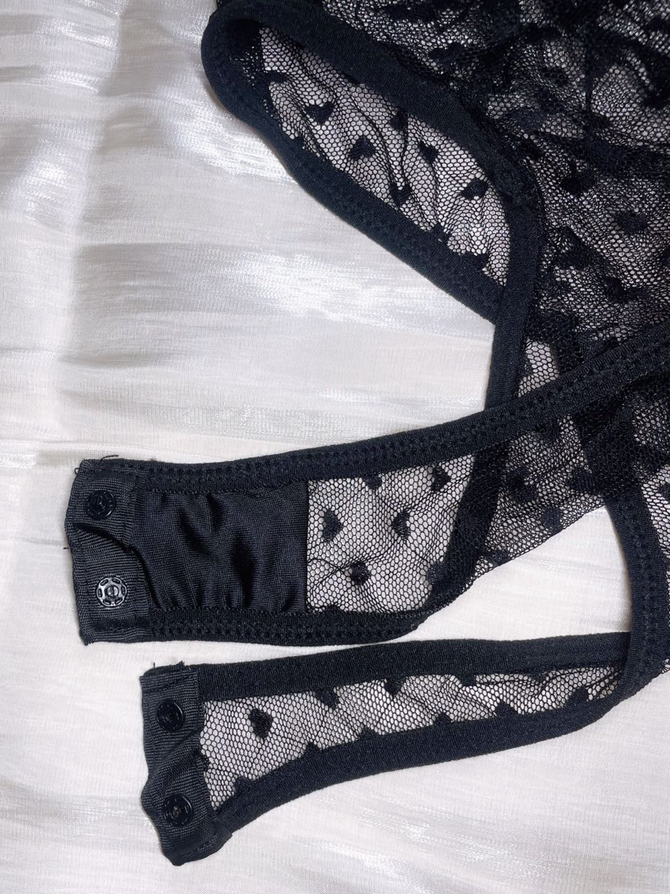 Black Heart Mesh Teddy