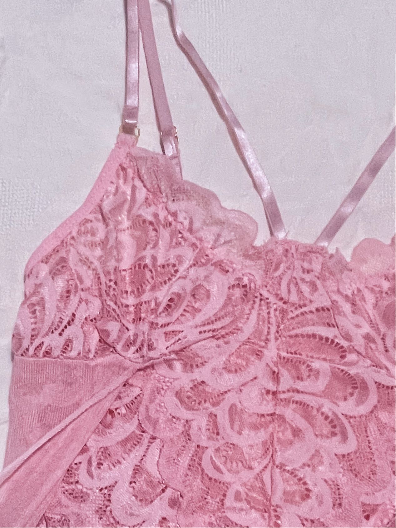 Pink Lace Babydoll Lingerie