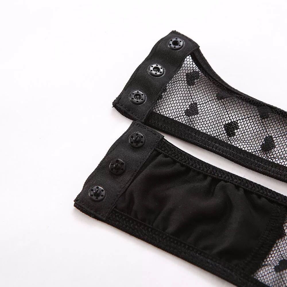 Black Heart Mesh Teddy