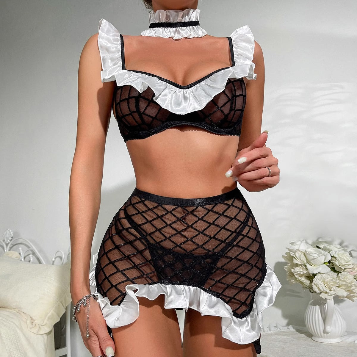 Elegant Temptation French Maid Lingerie Set