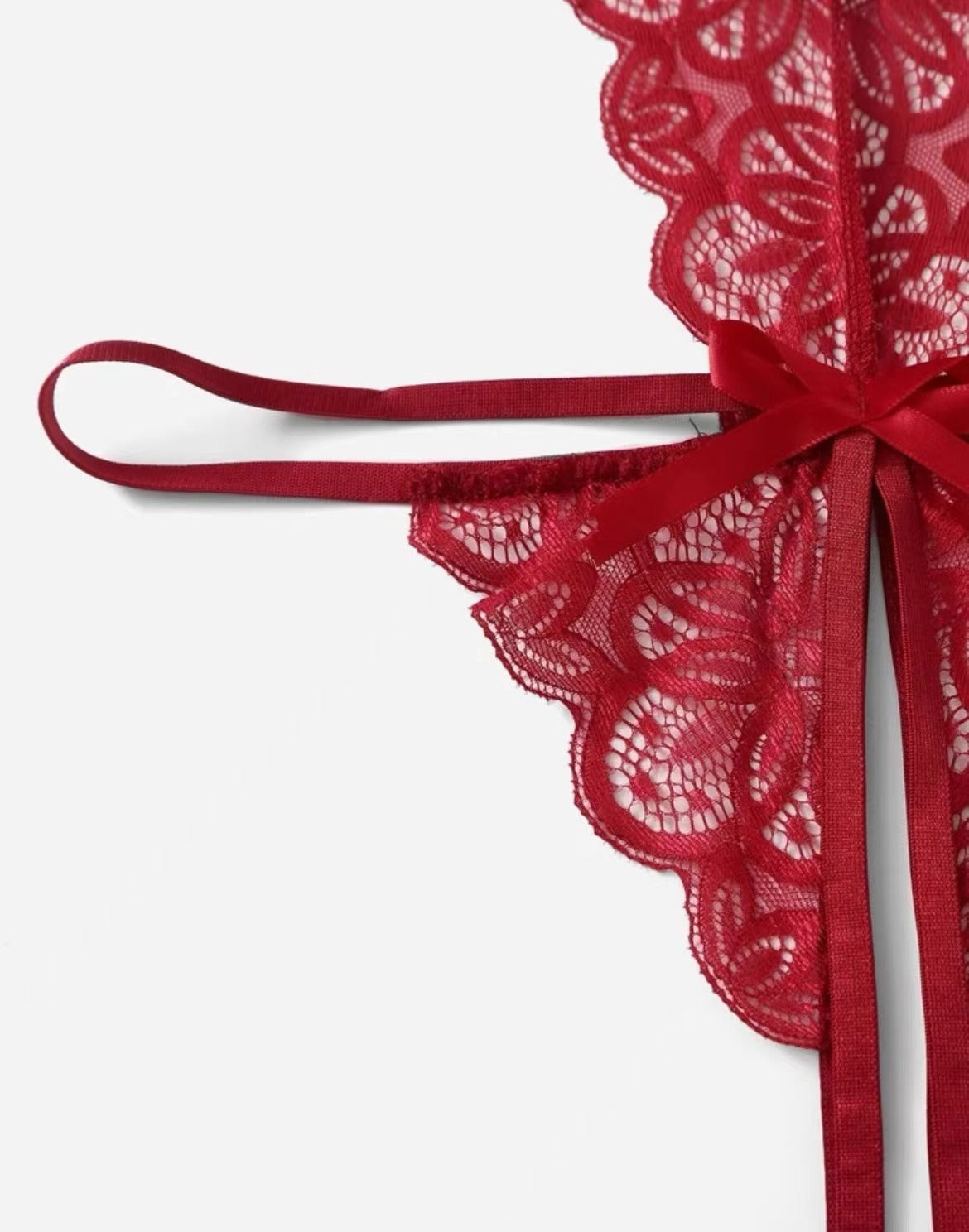 Red Lace Strappy Teddy