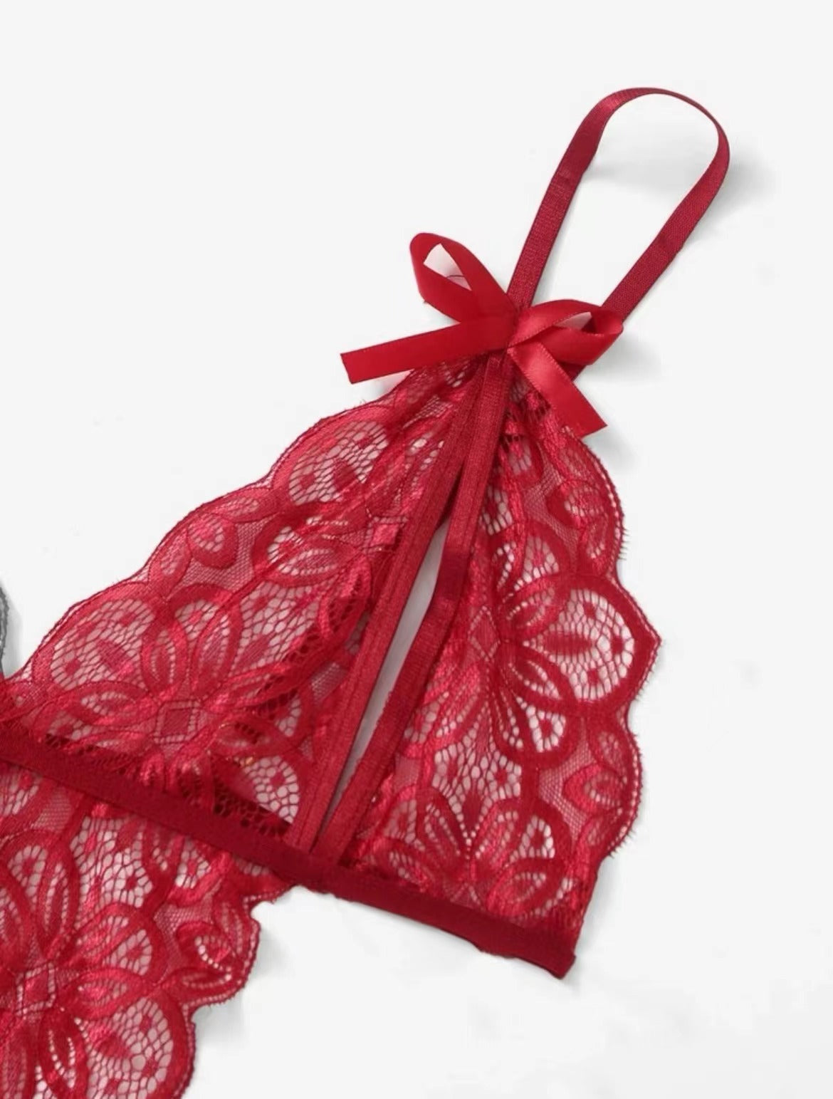 Red Lace Strappy Teddy