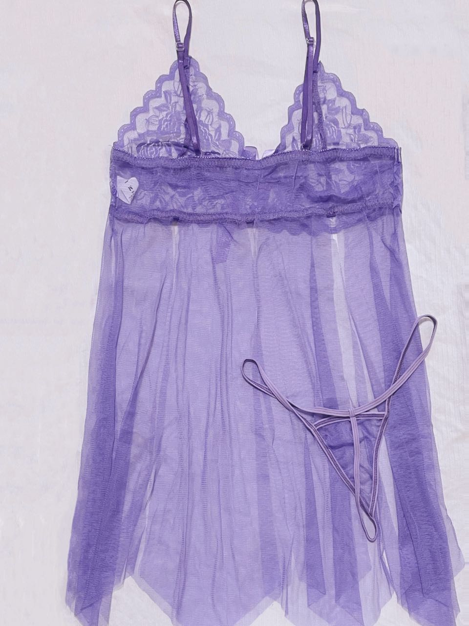Lavender Lace Babydoll Lingerie Set
