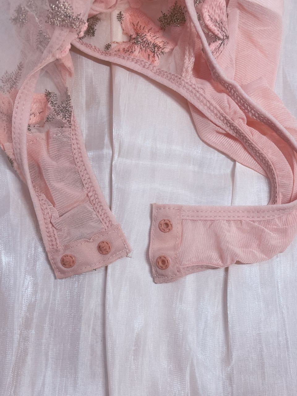 Pink Floral Butterfly Embroidered Teddy