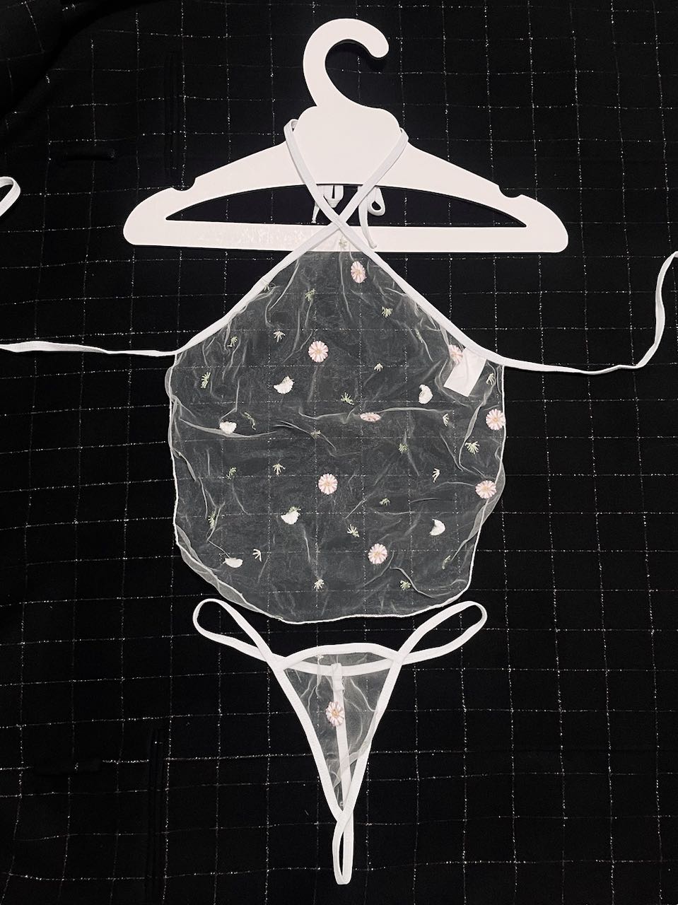 Sheer White Daisy Lingerie Set