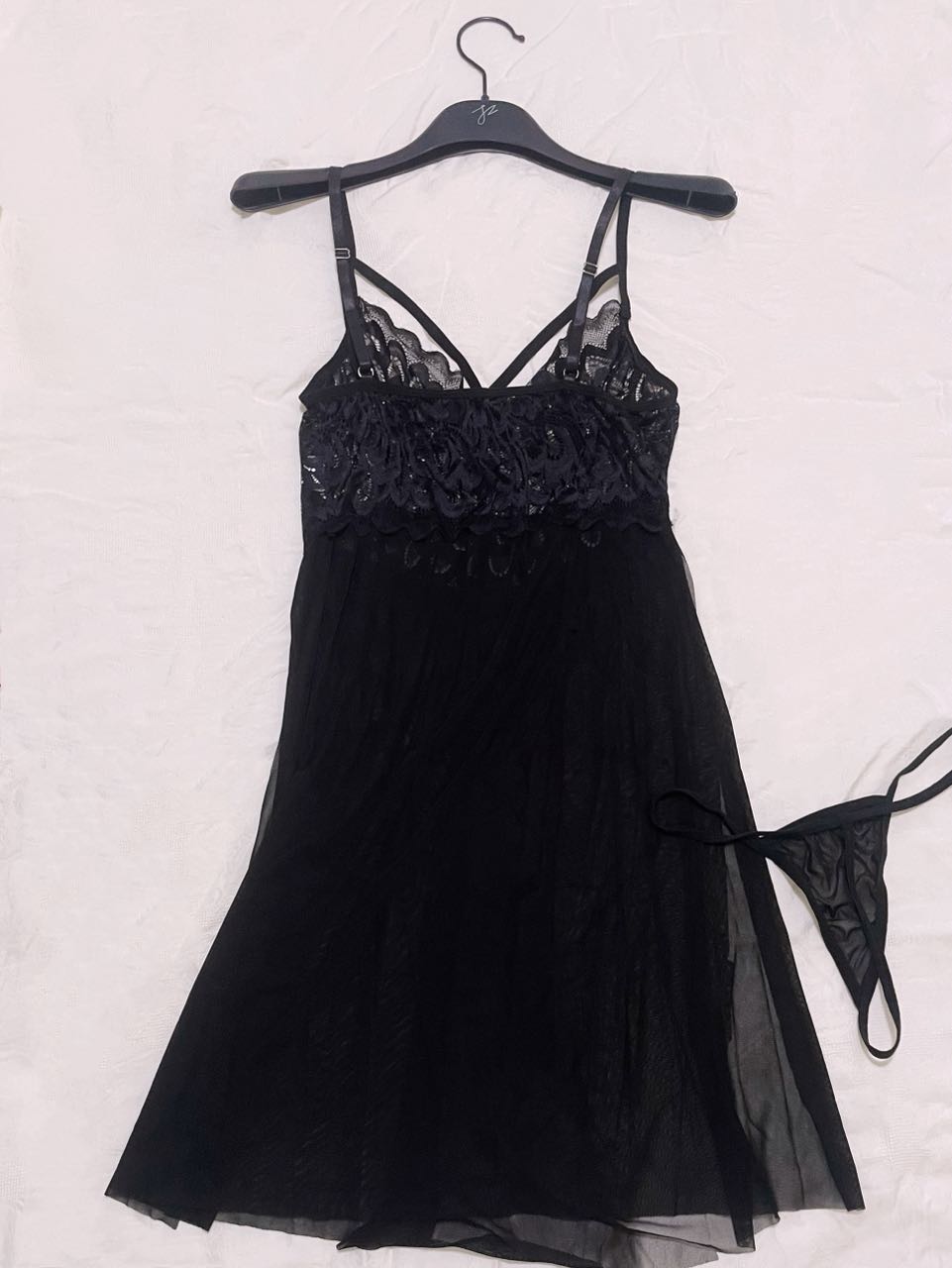 Black Sheer Lace Lingerie Set