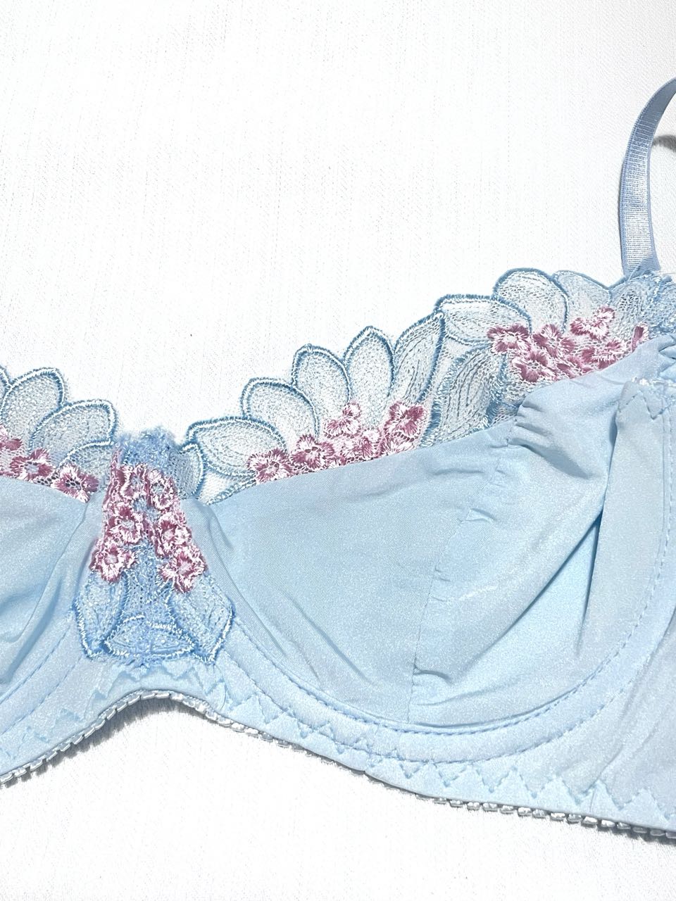 Light Blue Embroidered Lingerie Set