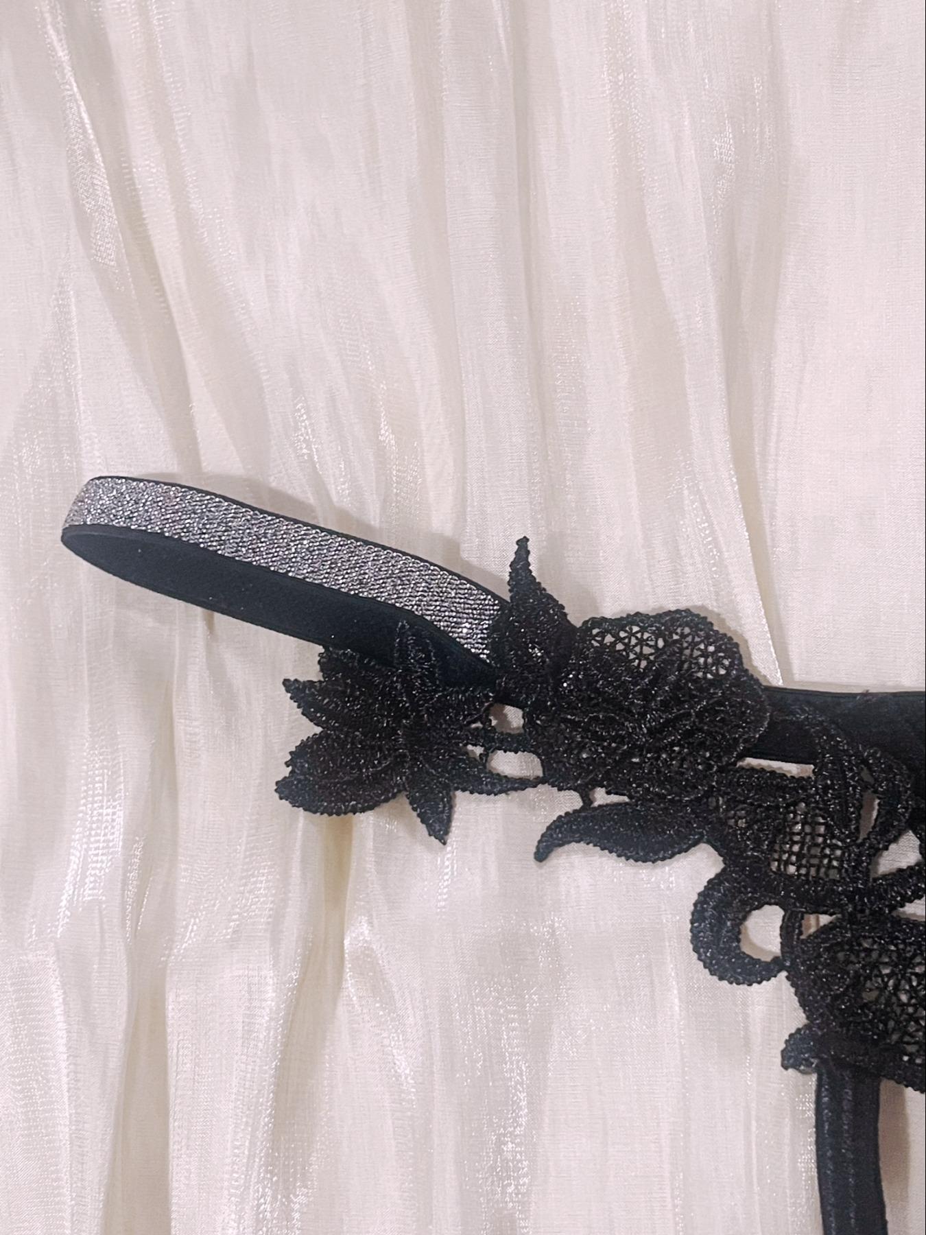 Black Lace Strappy Thong