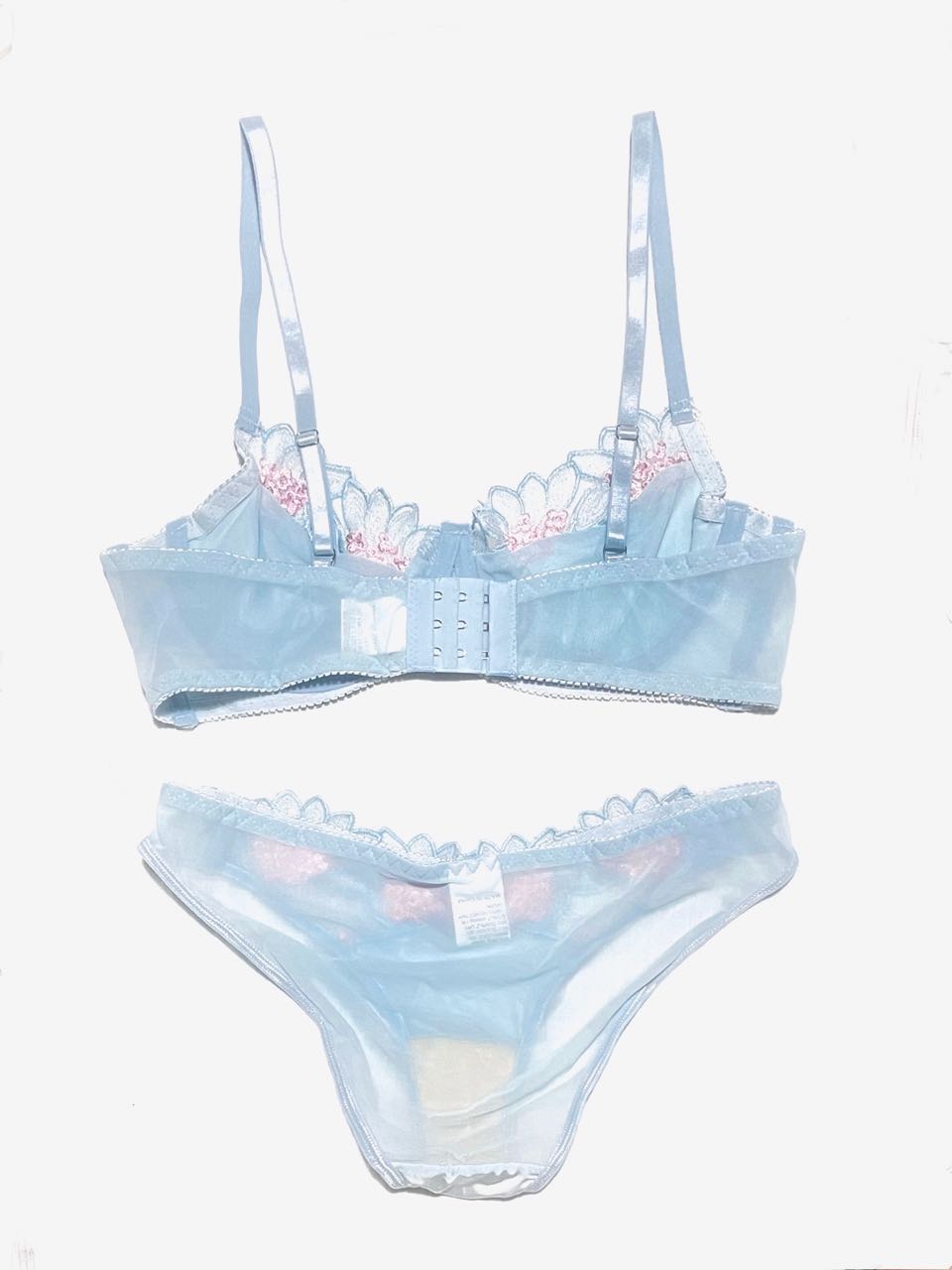 Light Blue Embroidered Lingerie Set