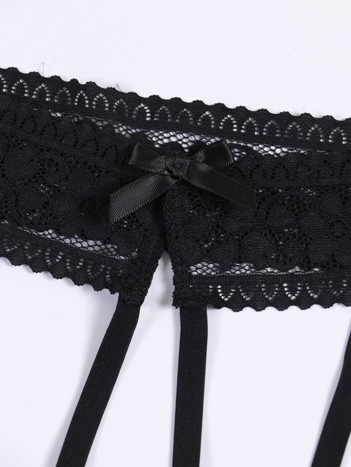 Lace Open-Crotch Panties with Back Bow & Double Leg Straps