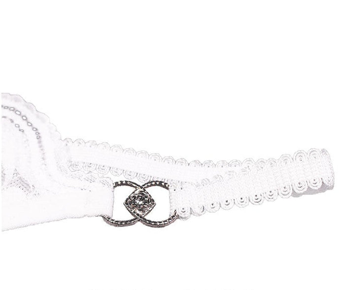 Sexy Lace Thong Panties with Bow & Ring Detail – Black, White, Red