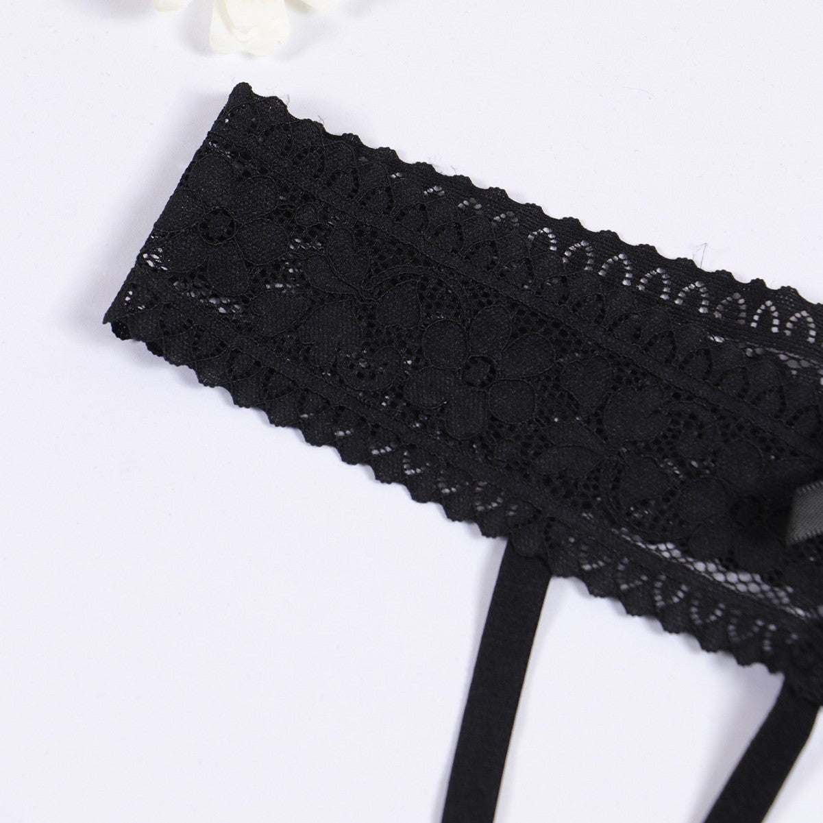 Lace Open-Crotch Panties with Back Bow & Double Leg Straps