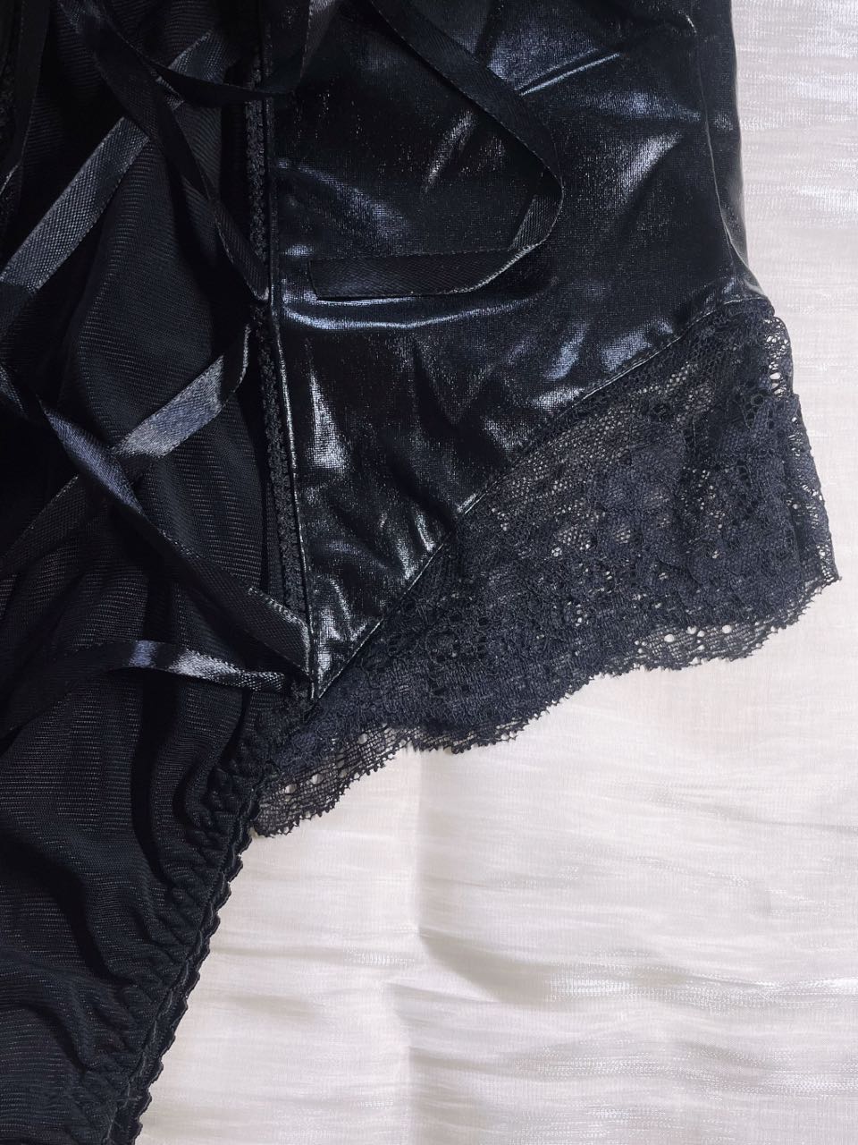 Black PU Leather Lingerie Set