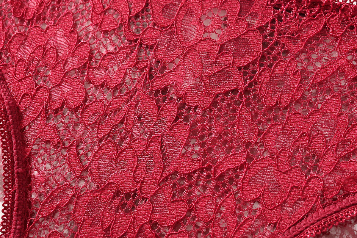 Sheer Floral Lace Thong with Back Keyhole Detail